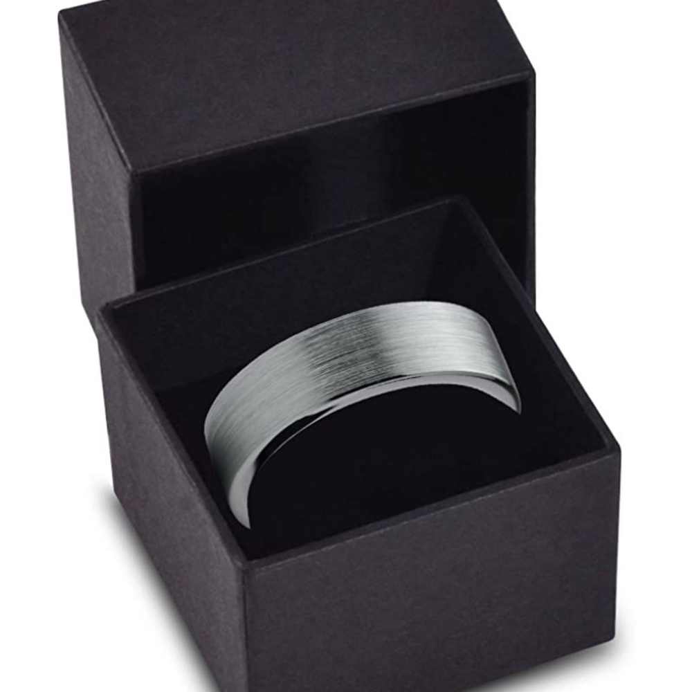 14 Tungsten Wedding Band Ring Men Women Comfort Fit Grey Silver Brushed